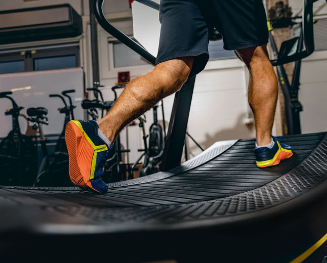 Man running on treadmill